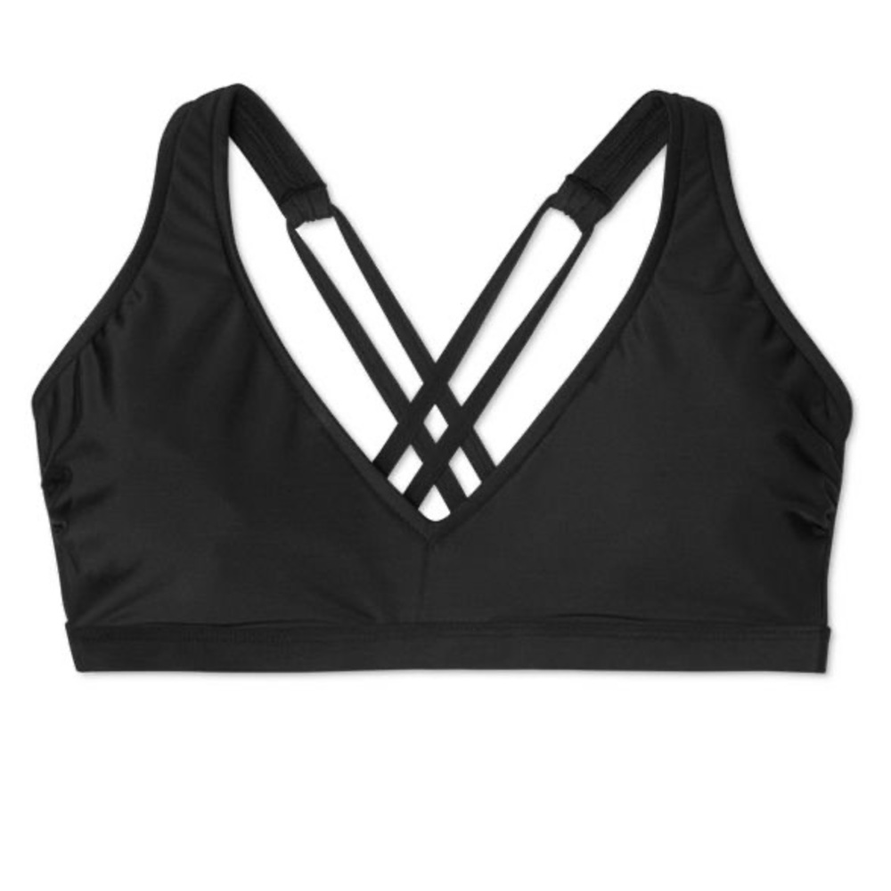 Sporty sexy bralette v neck back tie  bikini top